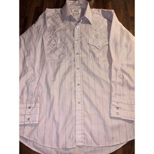 Ely Cattleman Mens Western Pearl Snap Shirt Purple Striped Long Sleeve Dobby L